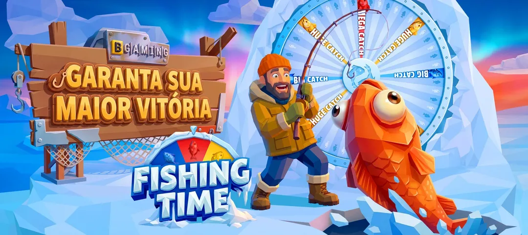 Banner do jogo Fishing Time, da BGaming, disponível na TopX
