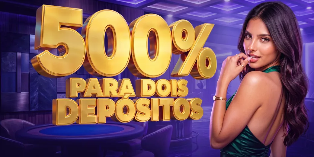 Banner do bônus de 500% para os dois primeiros depósitos na TopX